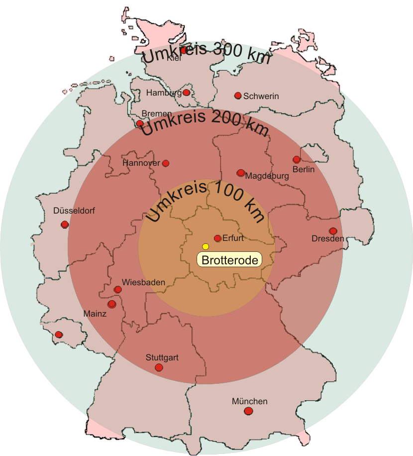 Zentrale Lage von Brotterode